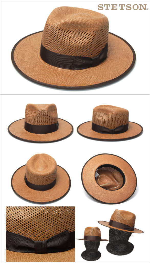 アメリカ”STETSON (ステットソン)” つば広パナマ中折れ帽 FLAT WHIPPET ウィペット ハット メンズ 春夏 ストローハット  パナマハット 【コンビニ受取対応】 (kaw-sts-se584)